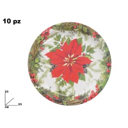 10 PIATTI 23 CM CON STELLA DI NATALE