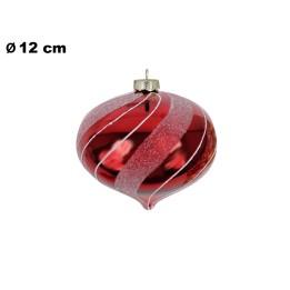 SFERA NATALIZIA ROSSA E BIANCA 12 CM