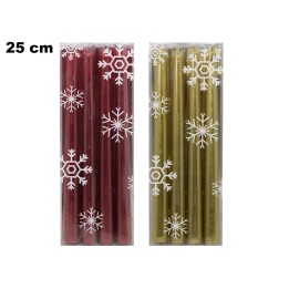 SET 4 CANDELE NATALIZIE 2 COLORI ASSORTI