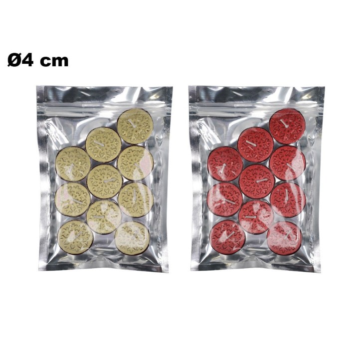 10 PEZZI CANDELE 2 COLORI ASSORTITI