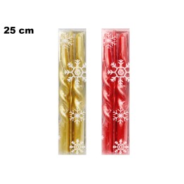 2 CANDELE NATALIZIE 2 COLORI ASSORTITI