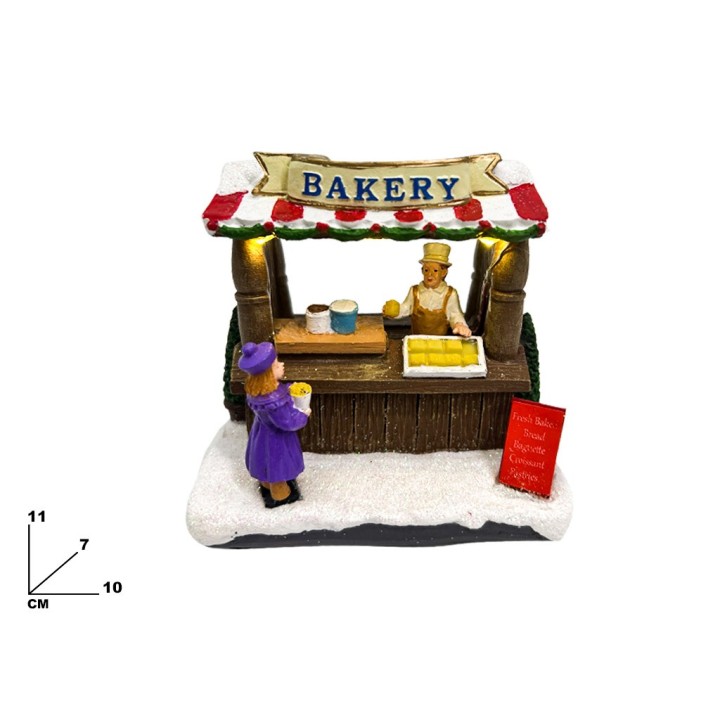 GIOSTRINA NATALIZIA BAKERY 11CM CON LUCI