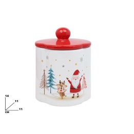 CONTENITORE DECORATIVO NATALIZIO 14CM