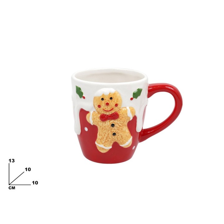 TAZZA CON OMINO DI MARZAPANE DECORATIVA