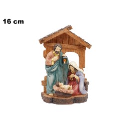 NATIVITA' CON CAPANNA 16 CM