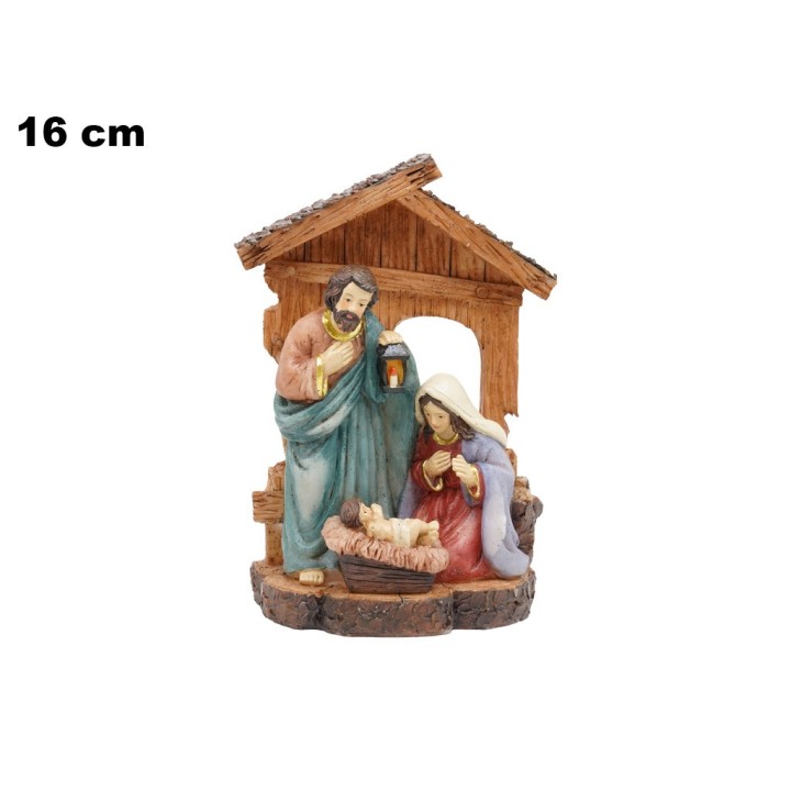 NATIVITA' CON CAPANNA 16 CM
