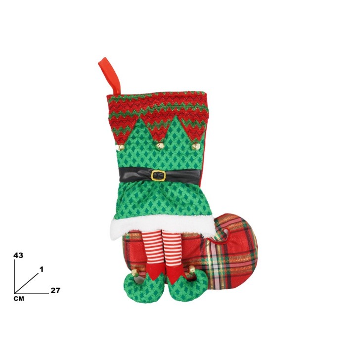 CALZA DA ELFO NATALIZIA 43 CM
