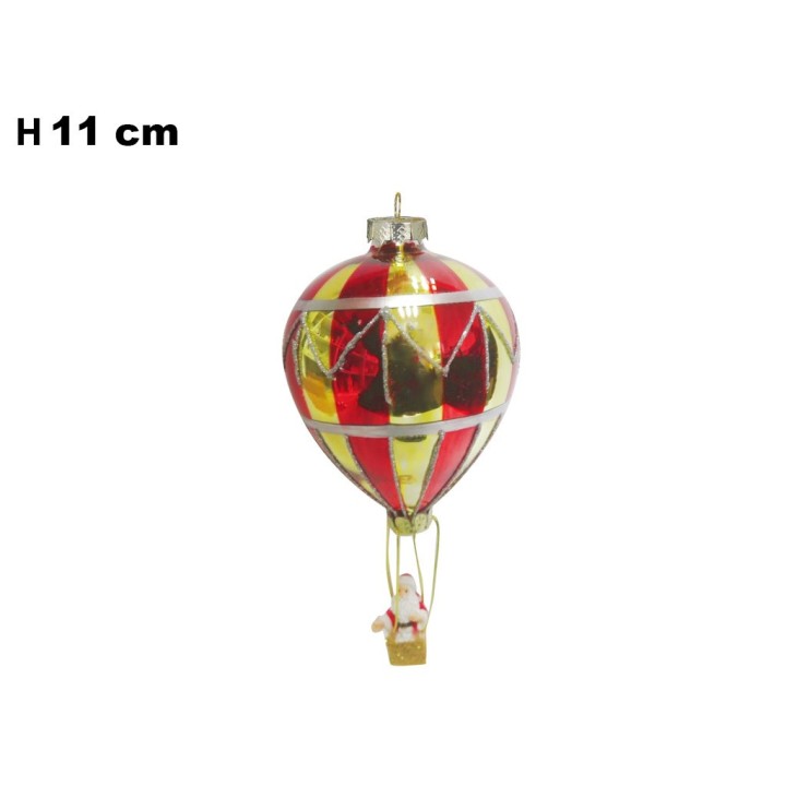 MONGOLFIERA NATALIZIA ROSSA E ORO CM 11