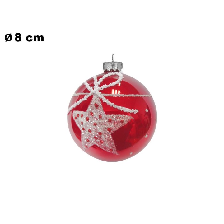 SFERA NATALIZIA ROSSA CM 8