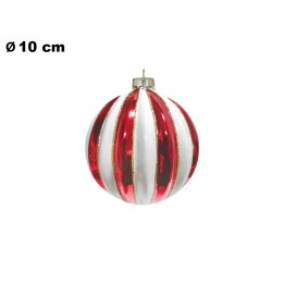 SFERA NATALIZIA BIANCA E ROSSA CM 10