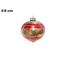 SFERA NATALIZIA ROSSA E ORO CM 8