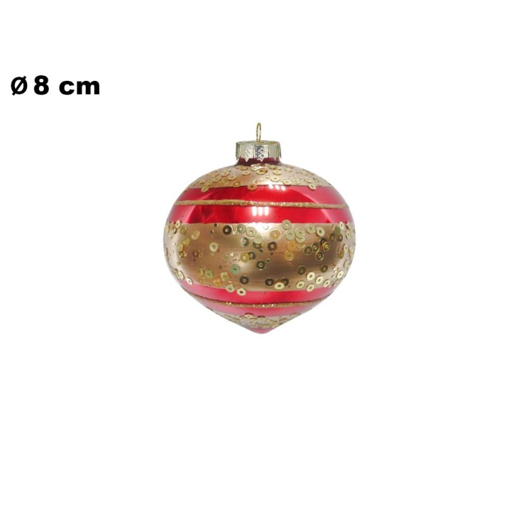 SFERA NATALIZIA ROSSA E ORO CM 8