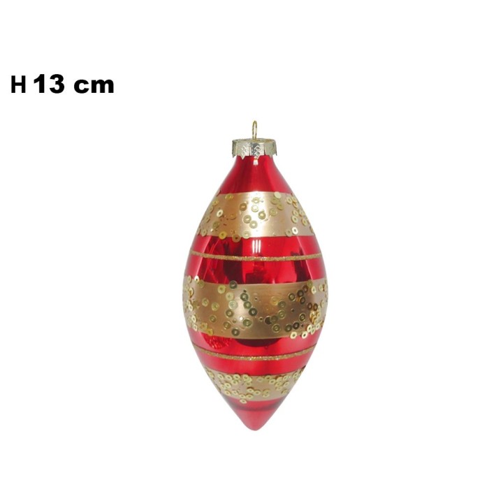SFERA NATALIZIA ROSSA E ORO CM 13