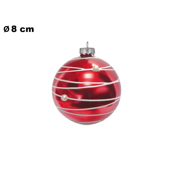 SFERA NATALIZIA ROSSA CM 8