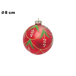 SFERA NATALIZIA ROSSA CON SPIGA CM 8