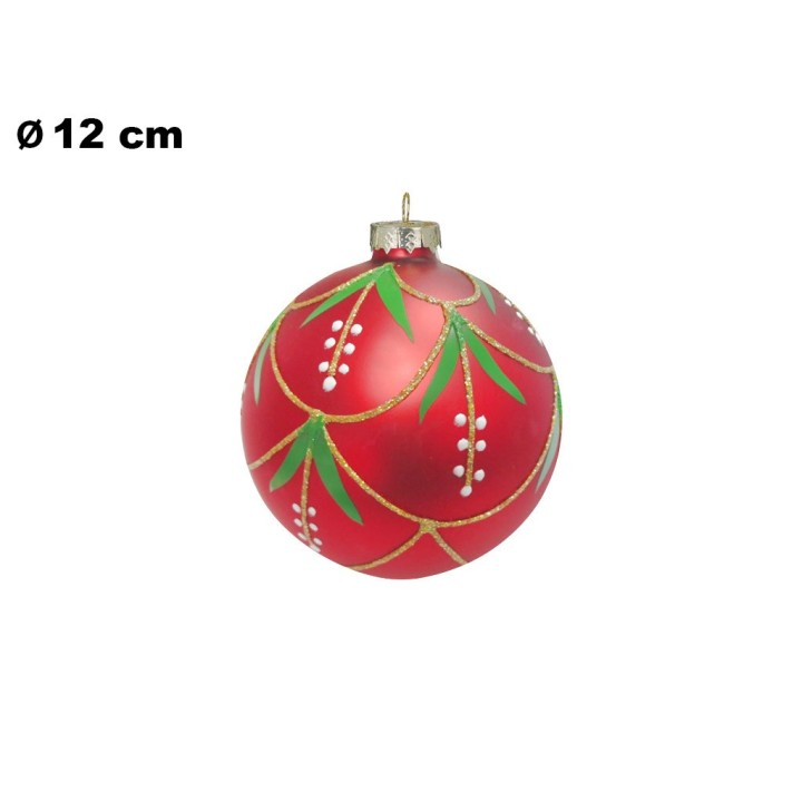SFERA NATALIZIA ROSSA CON SPIGA CM 12