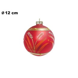 SFERA NATALIZIA ROSSA CON SPIGA CM 12