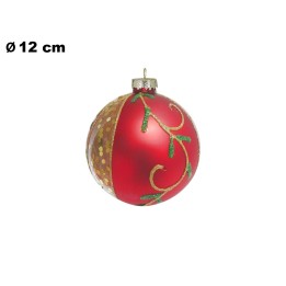 SFERA NATALIZIA ROSSA E ORO CM 12