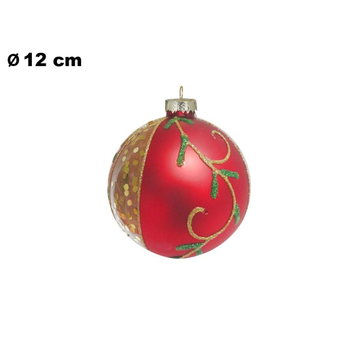 SFERA NATALIZIA ROSSA E ORO CM 12