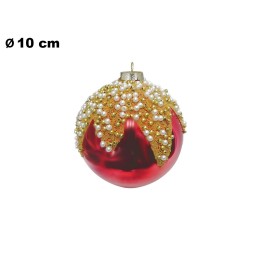 SFERA NATALIZIA ROSSA E ORO CM 10