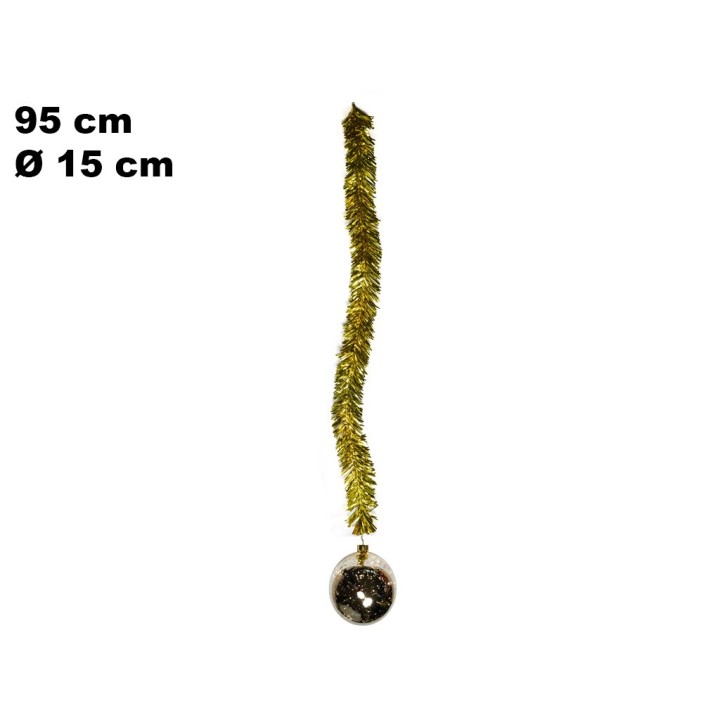 SFERA GOLD CON LED E TINSEL DIA CM 15