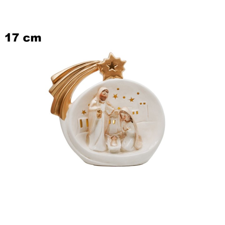 DECORAZIONE CON NATIVITA' E LED 17 CM