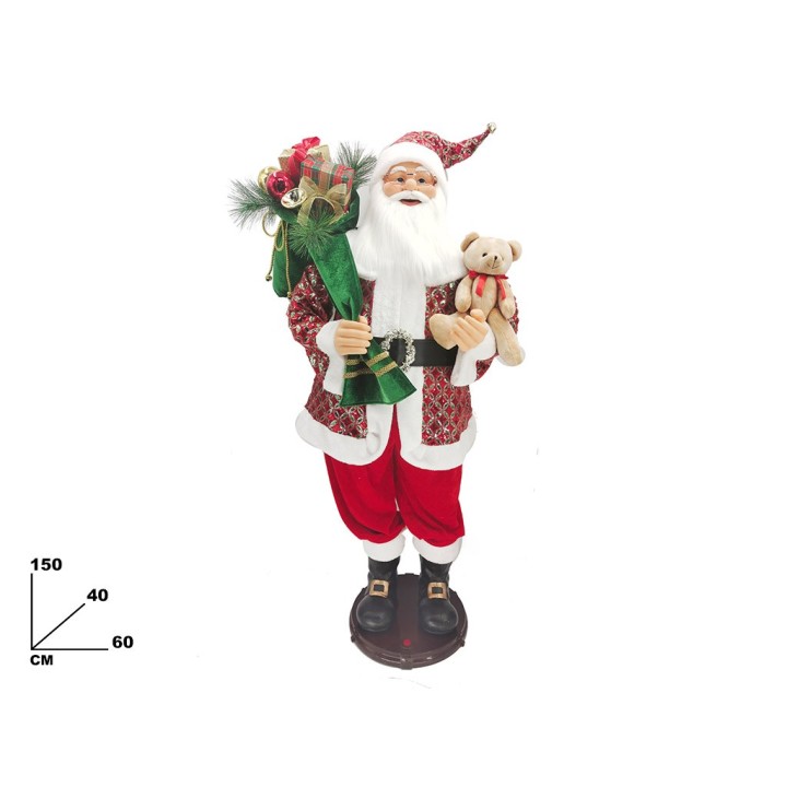 BABBO NATALE 150 CM CON MUS/LUCI/MOVIM