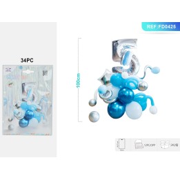 SET PALLONCINI ARGENTO 34PZ NUMERO 5
