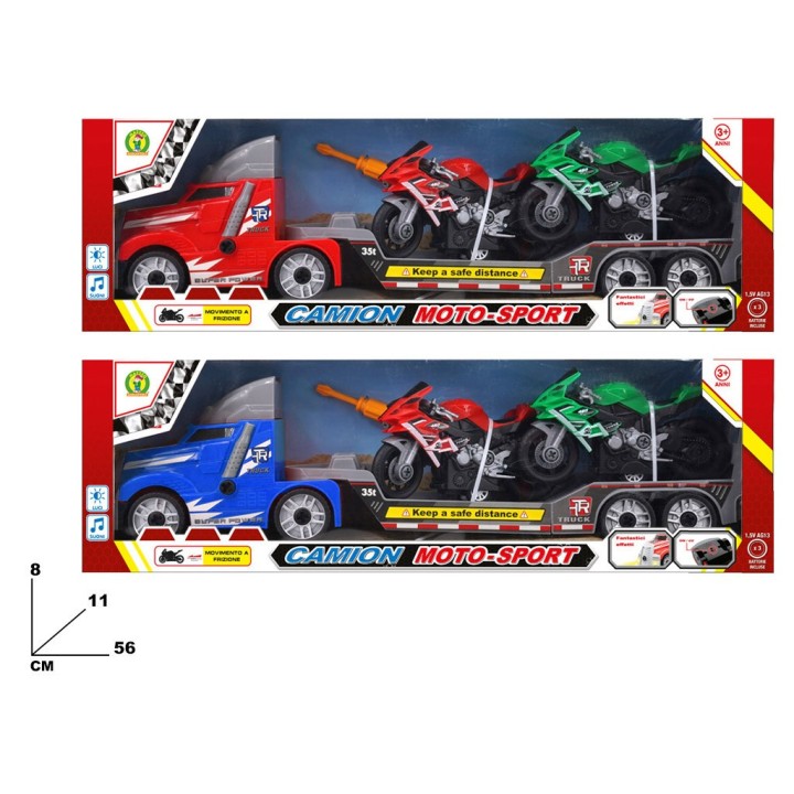 CAMION MOTO SPORT CON LUCI E SUONI