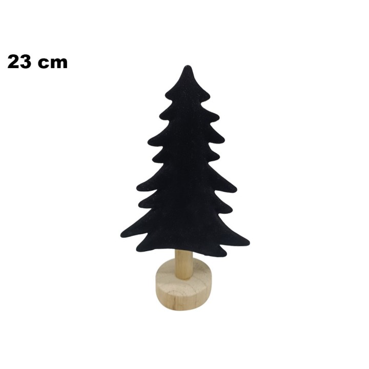 ALBERO NATALIZIO VELLUTO NERO CM 23