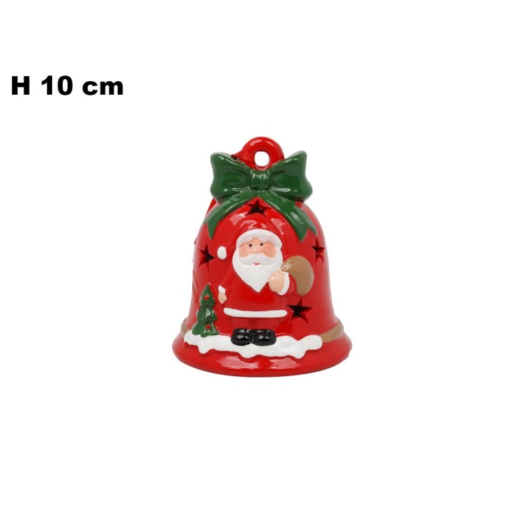 CAMPANELLA BABBO NATALE 10 CM CON LED