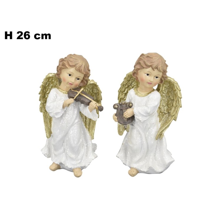 ANGELI CON STRUMENTI MUSICALI 26CM 2ASS.