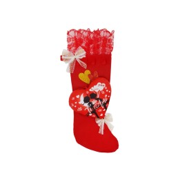 CALZA 55CM CUORE C/CRESTA ROSSO 24/22