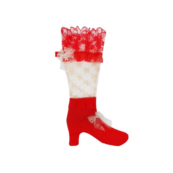 CALZA/65 TACCO ROSSO PIZZO ORO 24/15