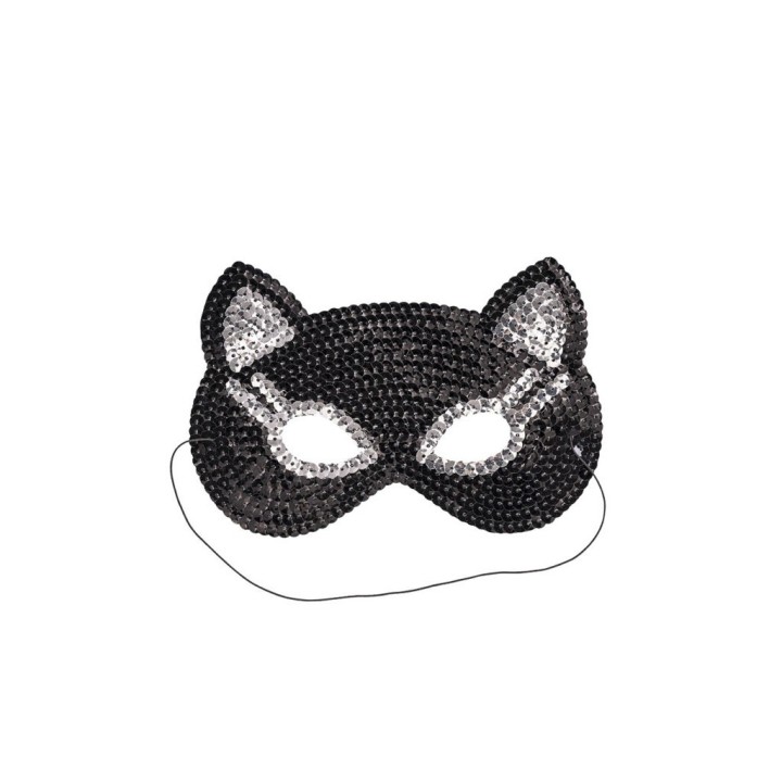 MASCHERA GATTO TESSUTO PAILLETTES 00294