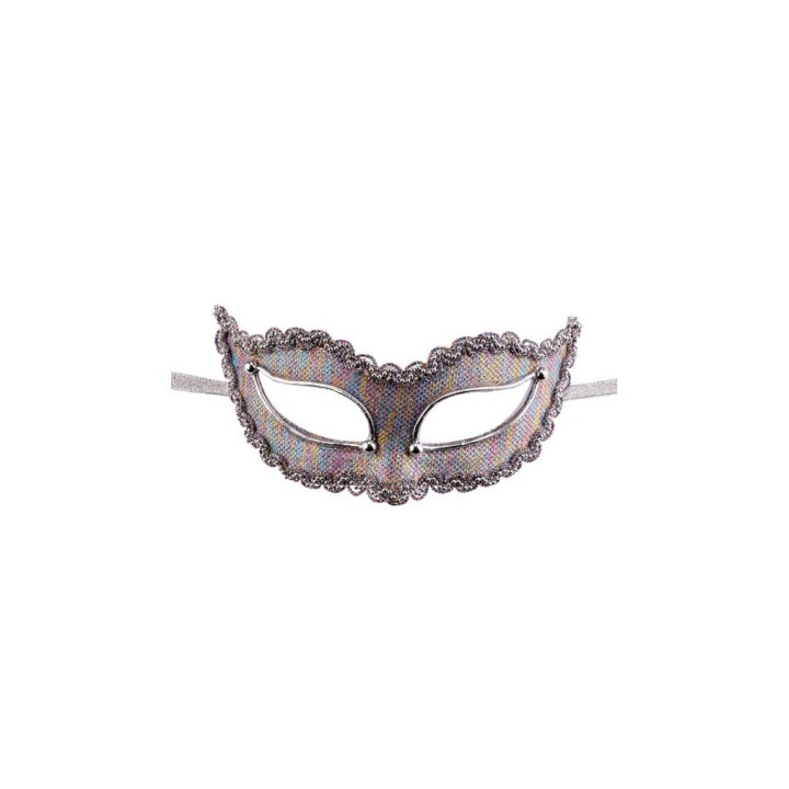 MASCHERA PLASTICA C/TESSUTO ARGENTO 0045