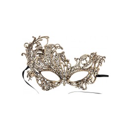 MASCHERA ORO IN TESSUTO MACRAME' C/CAV.