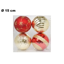 SET 4 PALLINE NATALIZIE 15 CM