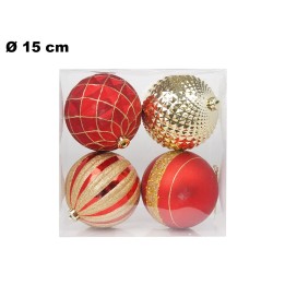 SET 4 PALLINE NATALIZIE 15 CM