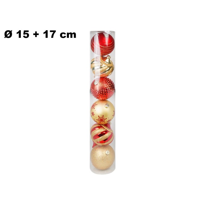 SET 6 PALLINE NATALIZIE 15+17 CM
