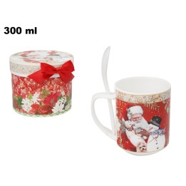 TAZZA CON CUCCHIAINO DECORATIVI NATAL.