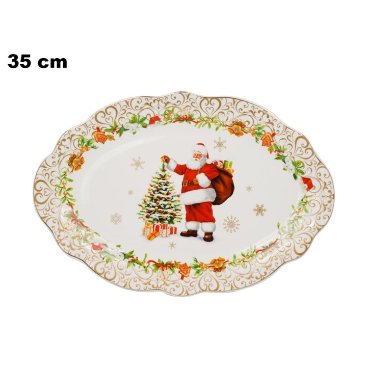 PIATTO OVALE DECORATIVO NATALIZIO 35 CM