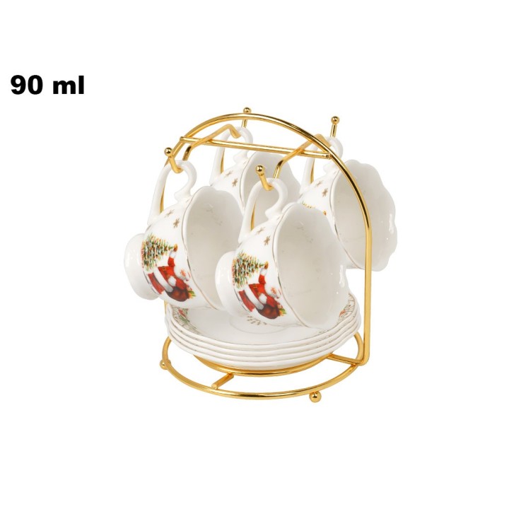SET 4 TAZZE CON PIATTINI DECORATIVI NATI
