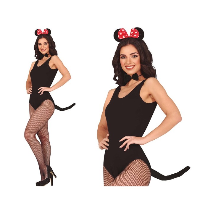 SET TOPOLINA FIOCCO ROSSO, CERCHIETTO FI