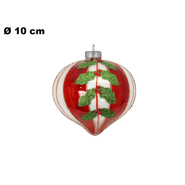 SFERA NATALIZIA DI VETRO 10*11 CM
