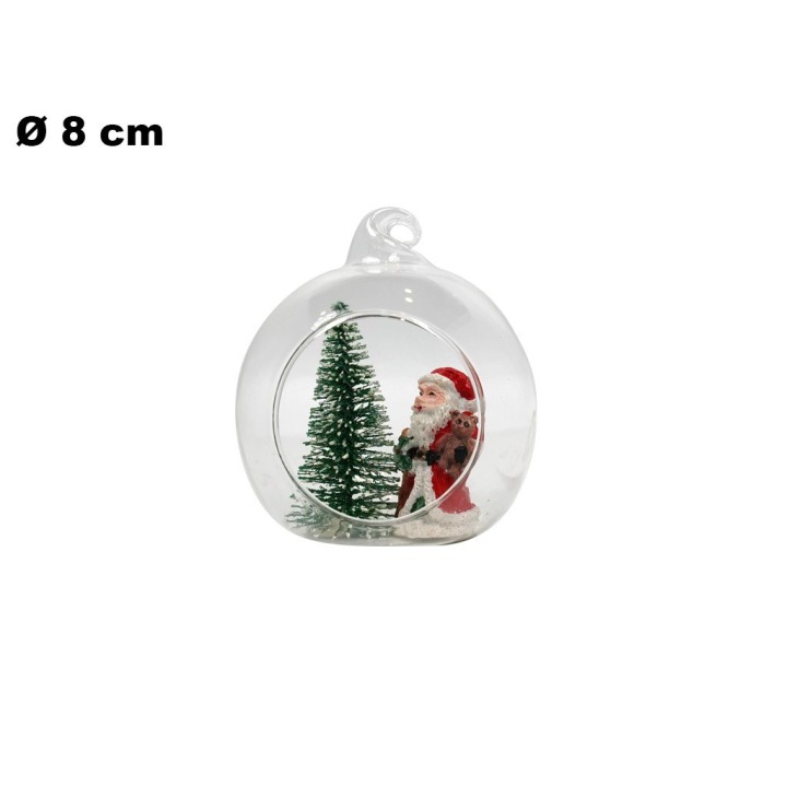 SFERA NATALIZIA DI VETRO 8 CM