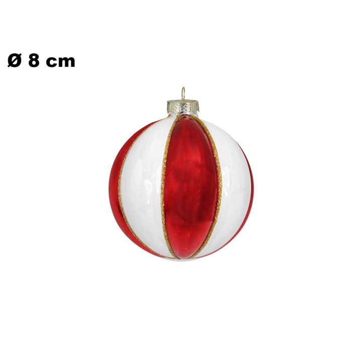 SFERA NATALIZIA DI VETRO 8 CM