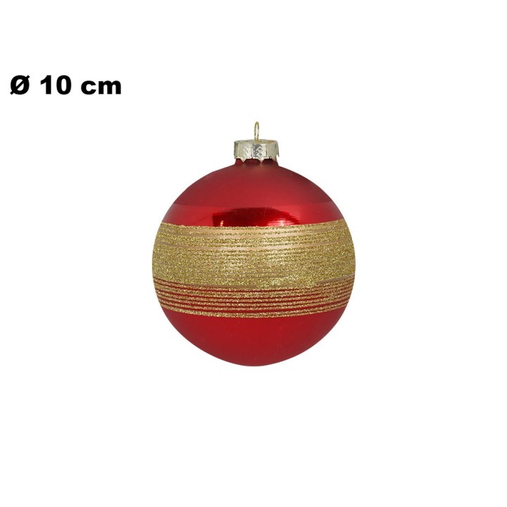 SFERA NATALIZIA DI VETRO 10 CM