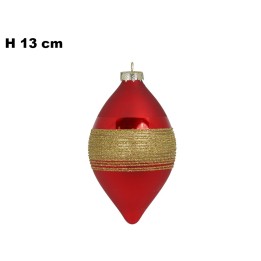 SFERA NATALIZIA DI VETRO 6*13CM