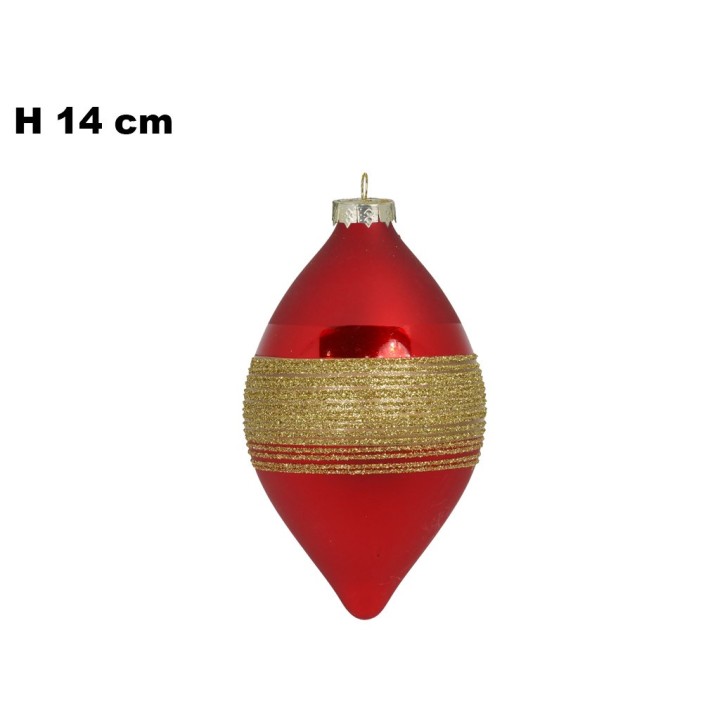 SFERA NATALIZIA DI VETRO 8*14,5 CM